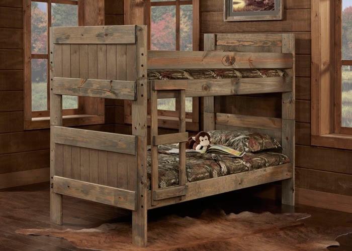 511 Mossy Oak Bunkbed - Twin/Twin Complete Bunkbed With Ladder, Youth Bedroom-Bunks-Futons, Simply Bunk Beds!, - ReeceFurniture.com - Free Local Pick Ups: Frankenmuth, MI, Indianapolis, IN, Chicago Ridge, IL, and Detroit, MI