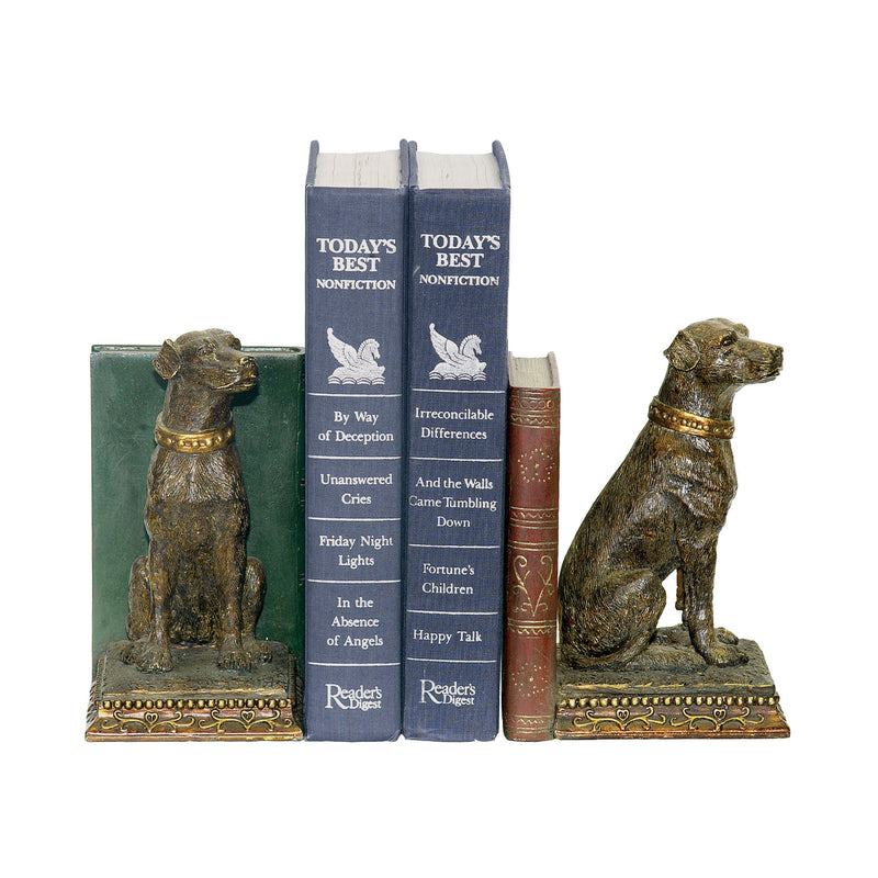 91-2629  Pair of Chocolate Lab Bookends Bookend - RauFurniture.com