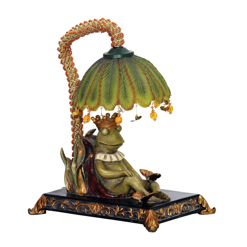 91-740  Sleeping King Frog Mini Lamp Table Lamp - RauFurniture.com