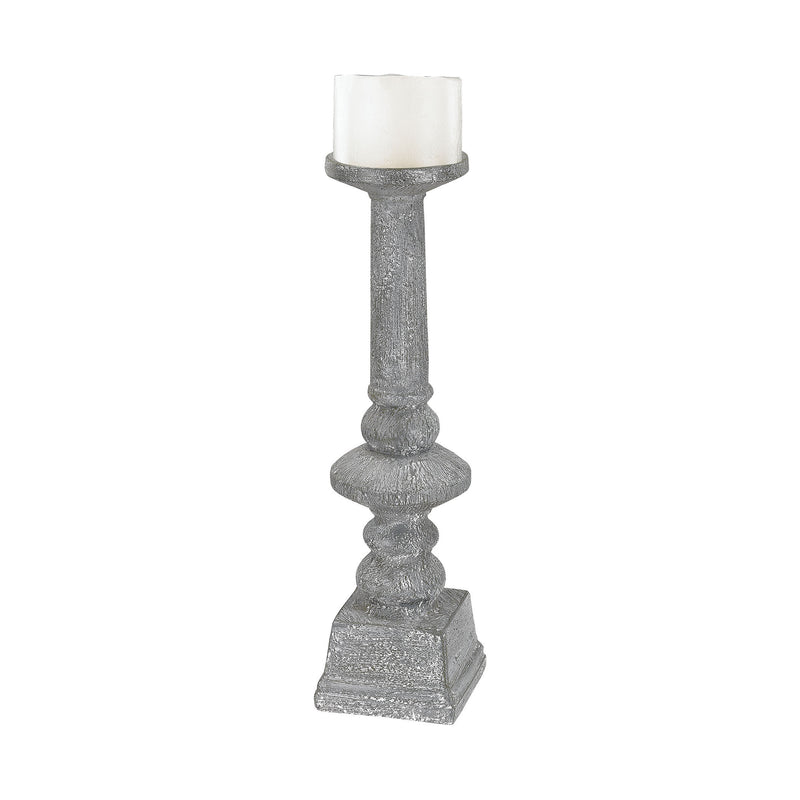 9166-021 Floor Standing Grey Washed Candle Holder - Large Candle/Candle Holder - RauFurniture.com