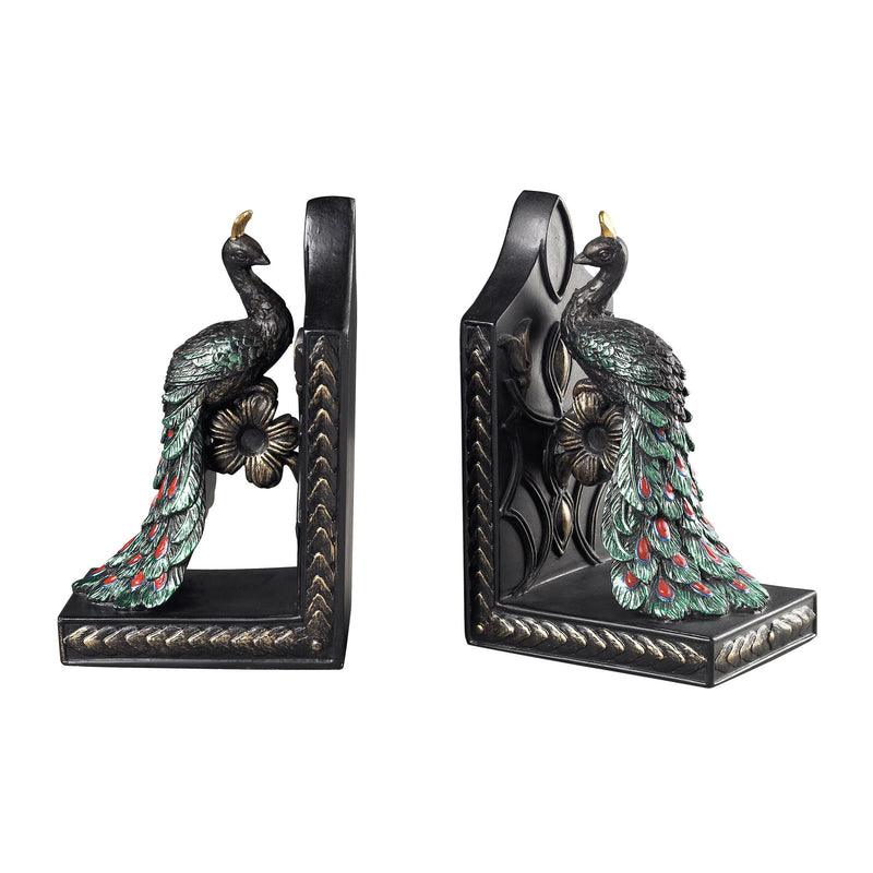 93-10049/S2 Peacock Bookends Bookend - RauFurniture.com