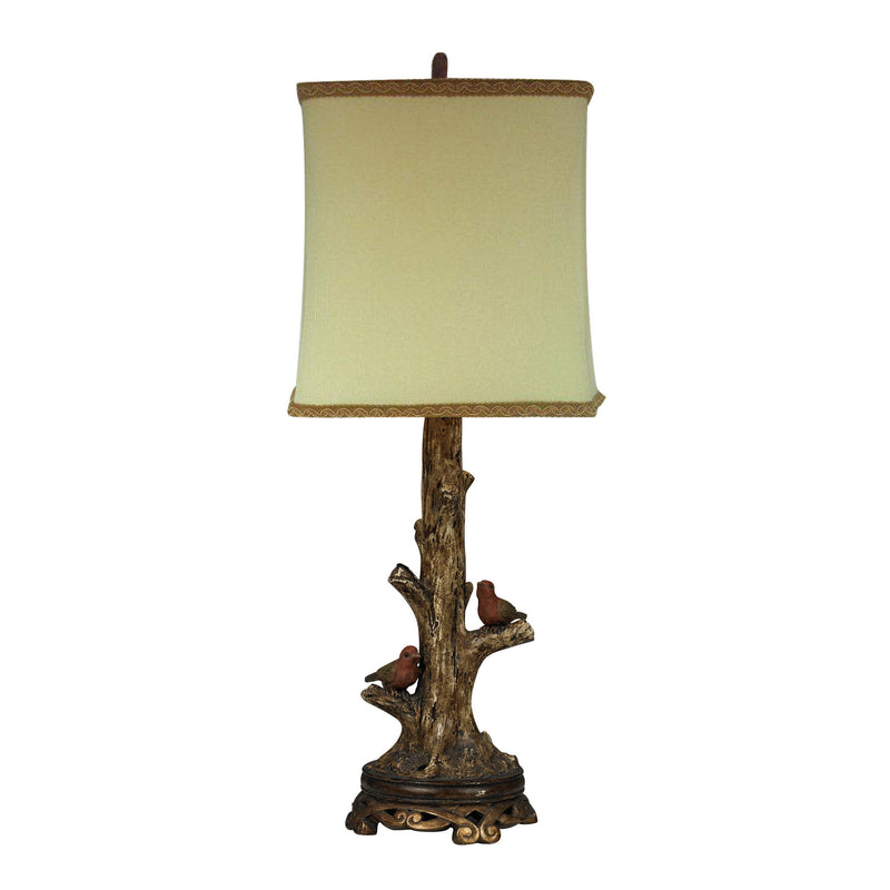 93-19310 Birds On A Branch Accent Lamp With Gold Leaf Base Table Lamp - RauFurniture.com