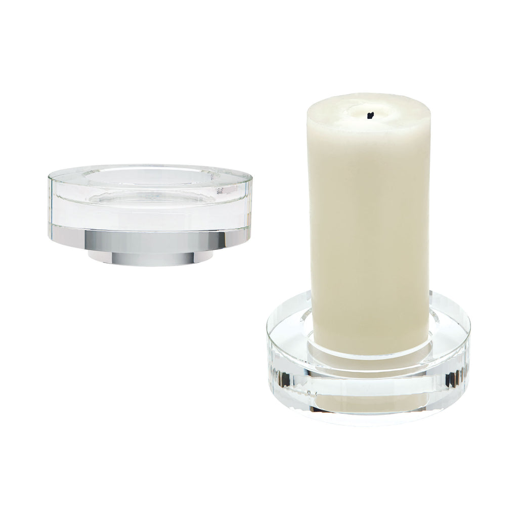 980009/S2 Fluted Crystal Candleholders - Set of 2 Candle/Candle Holder - RauFurniture.com