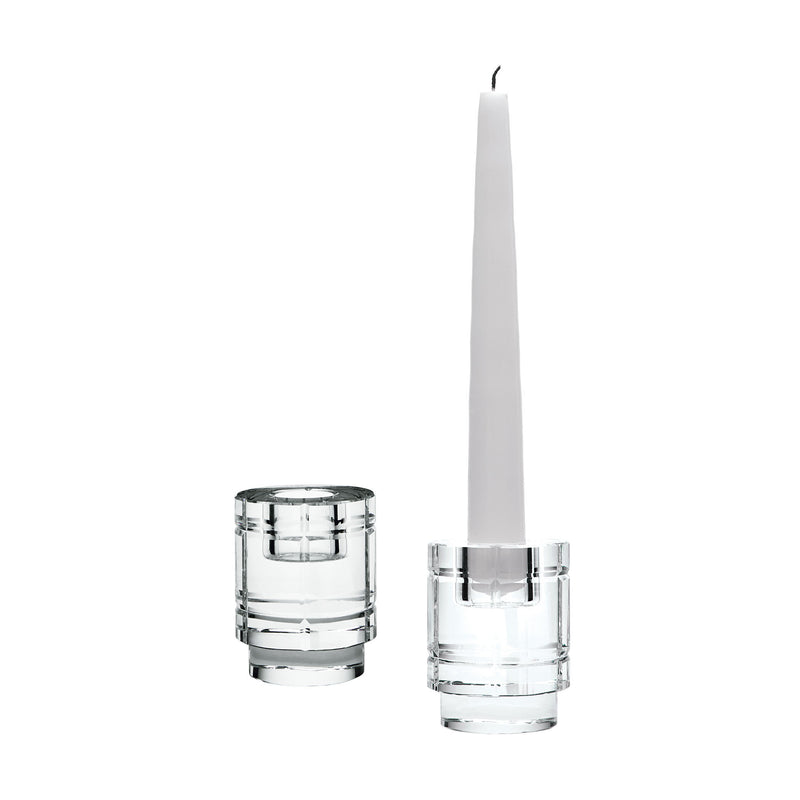 980020/S2 Windowpane Crystal Column Candleholders - Set of 2 Candle/Candle Holder - RauFurniture.com