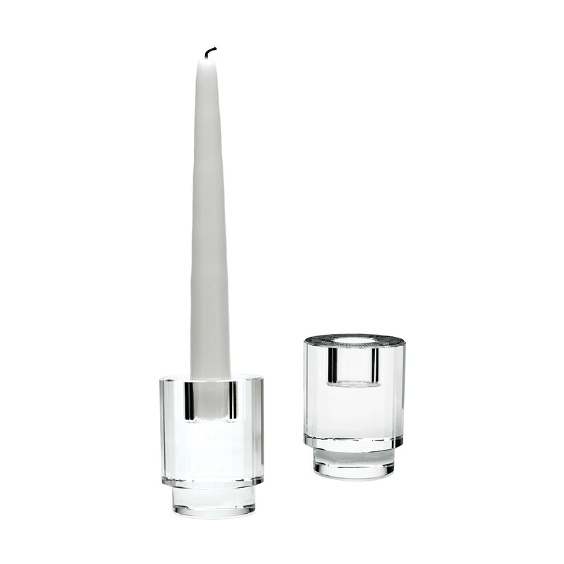 980021/S2 Fluted Crystal Column Candleholders - Set of 2 Candle/Candle Holder - RauFurniture.com