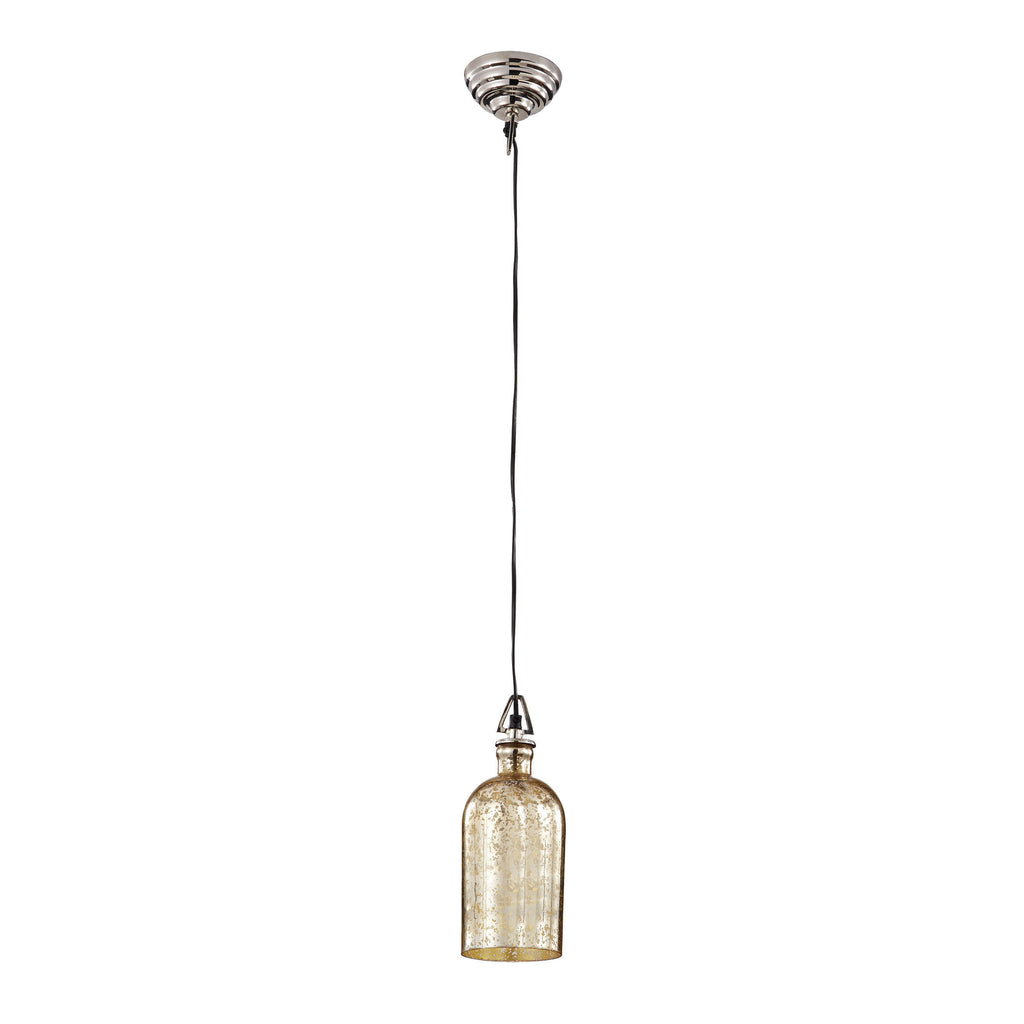 983-009 1 Light Pendant In Antique Gold Mercury Glass Pendant - RauFurniture.com