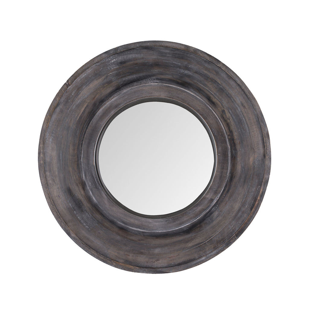 983-010 Porthole Mirror In Dark Grey Stain Mirror - RauFurniture.com