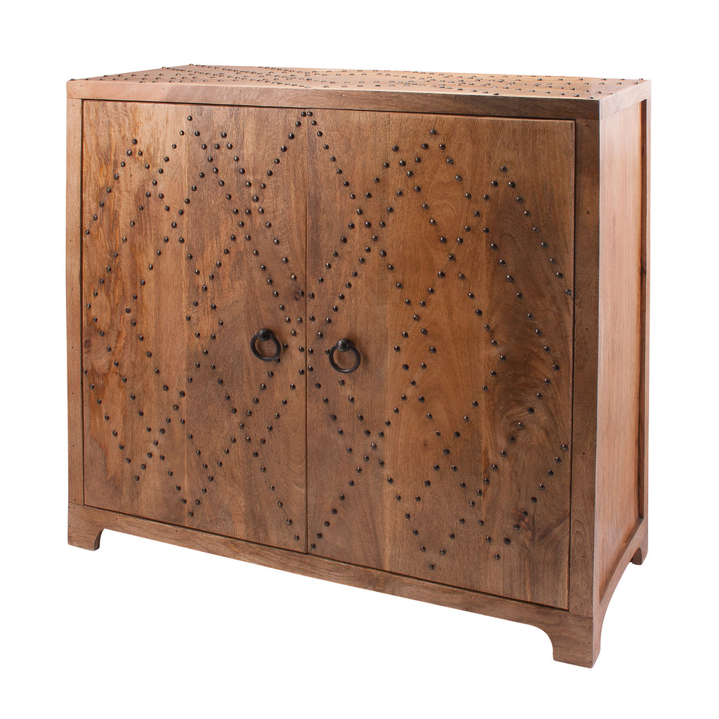 985-032 Plaid Nail Head Cabinet Cabinet - RauFurniture.com