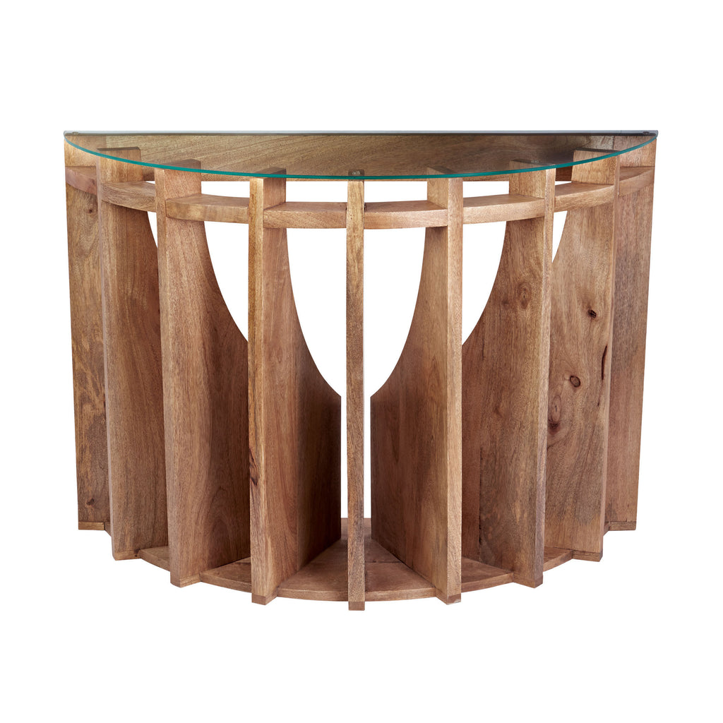 985-039 Wooden Sundial Console Table Stool - RauFurniture.com
