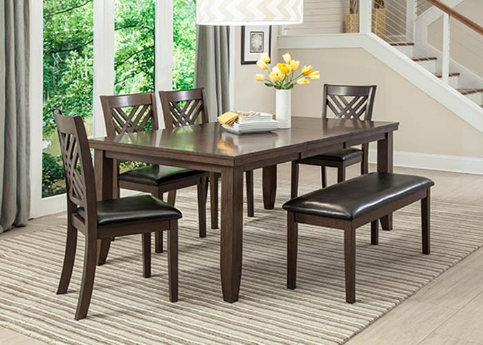 C1632D-5PC Dark Brown Dining Table & 4 Chairs, Dining, AMERICAN IMPORTS, - ReeceFurniture.com - Free Local Pick Ups: Frankenmuth, MI, Indianapolis, IN, Chicago Ridge, IL, and Detroit, MI