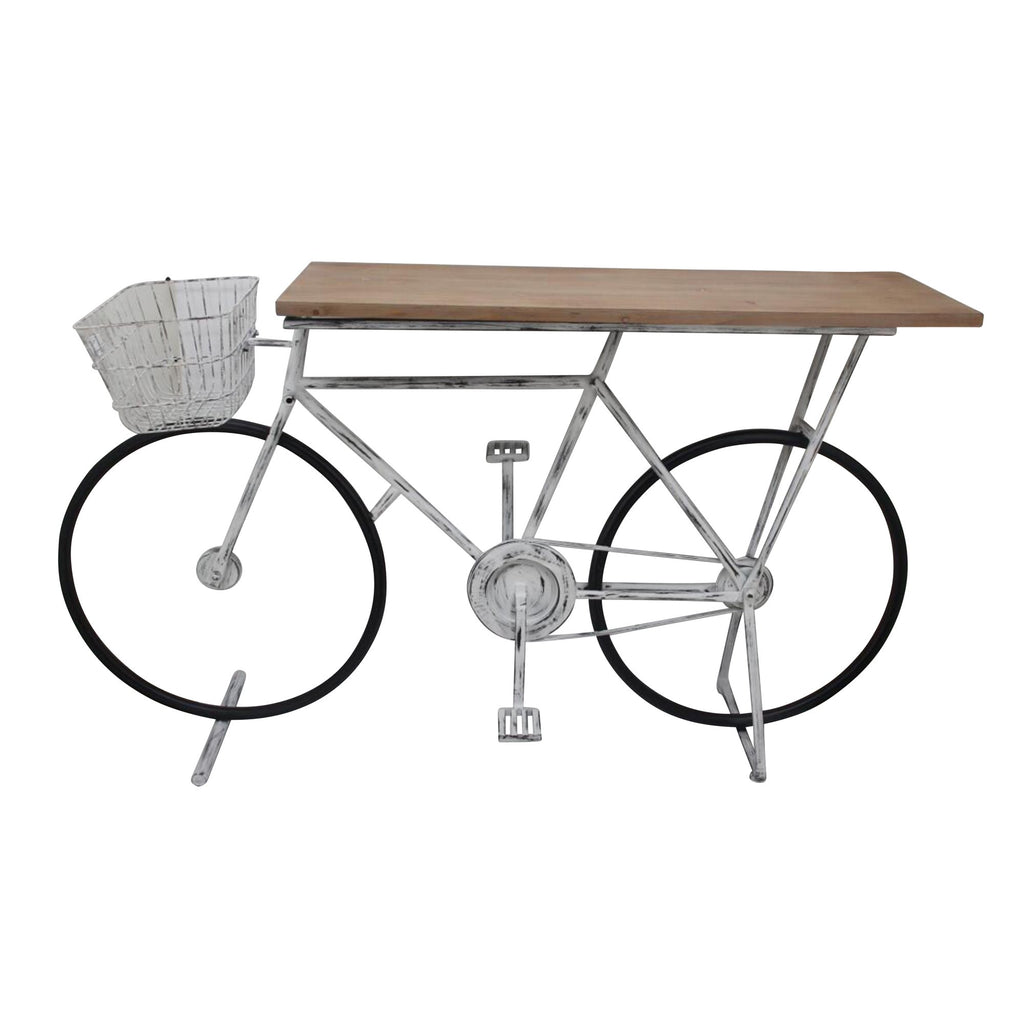 Bicycle Console Table, White