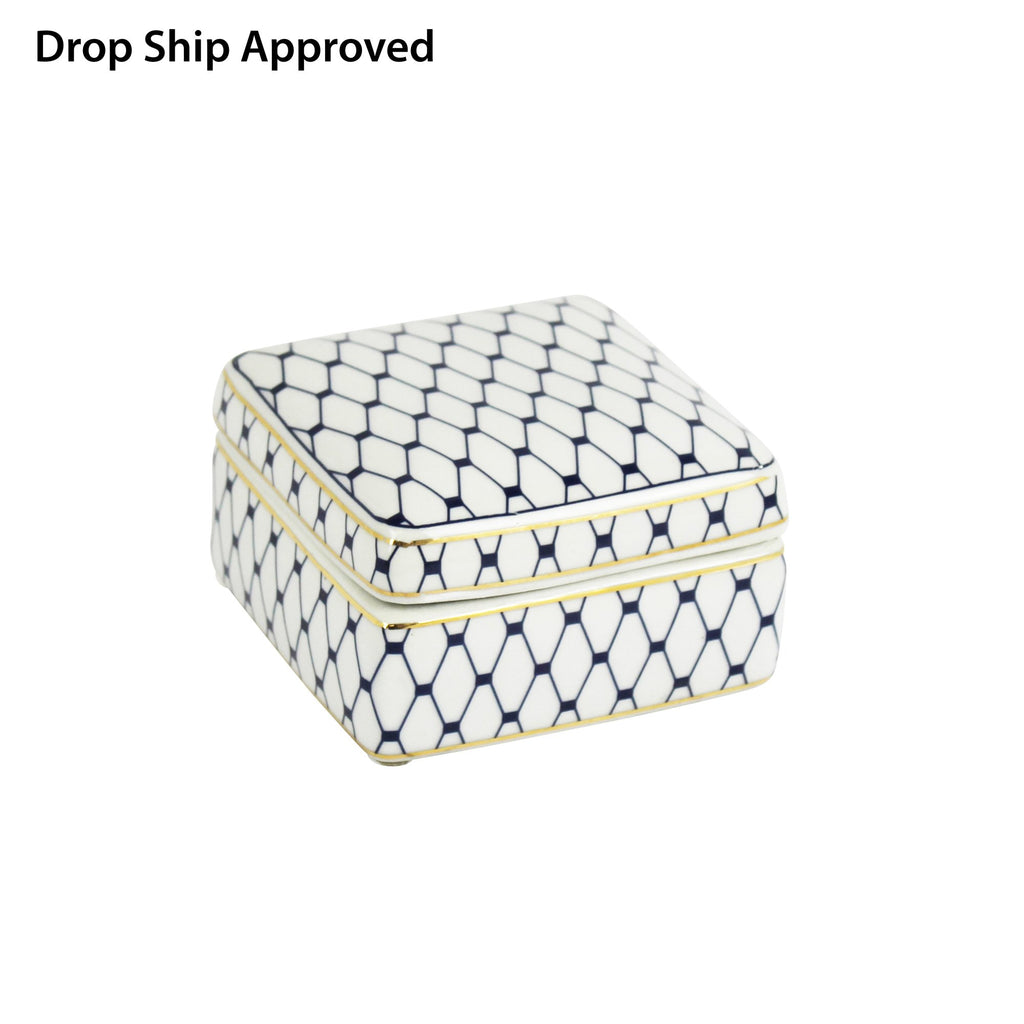 White/Blue Box W/ Gold Trim Ds