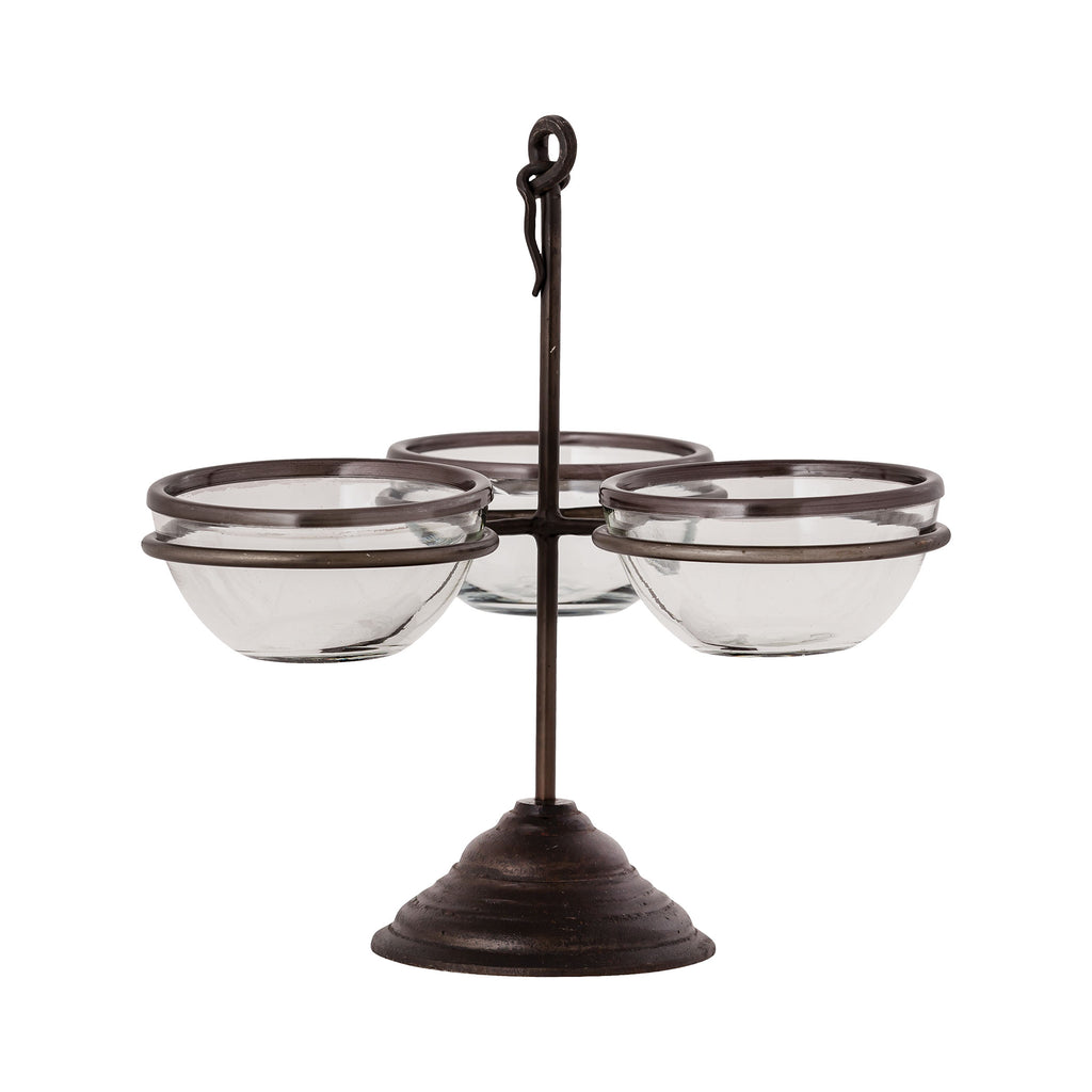 BOWL003 - Stand with 3 Glass Bowls