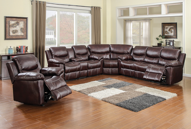 66005 Chestnut 3 Piece Sectional With POWER Sofa, Motion Sectionals, American Imports, - ReeceFurniture.com - Free Local Pick Up: Frankenmuth, MI
