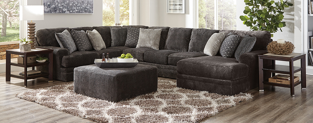4376 Mammoth Smoke Modular 3 Piece Sectional - Chaise - ReeceFurniture.com