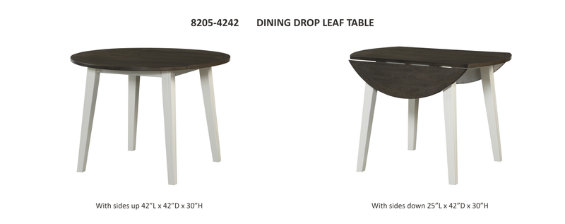8205 Grey & White Drop Leaf Dining Room Set - ReeceFurniture.com