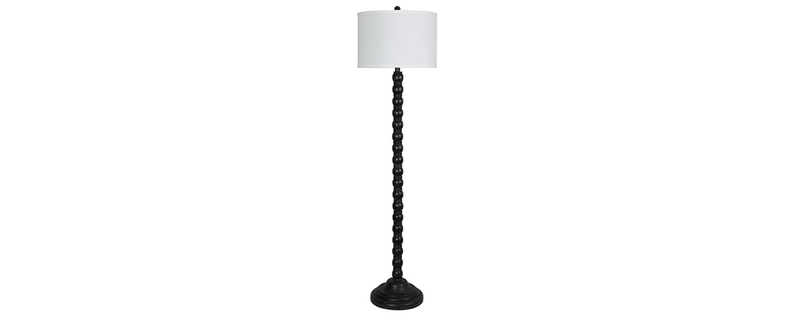 FH9164A-F Washed Black Floor Lamp - ReeceFurniture.com