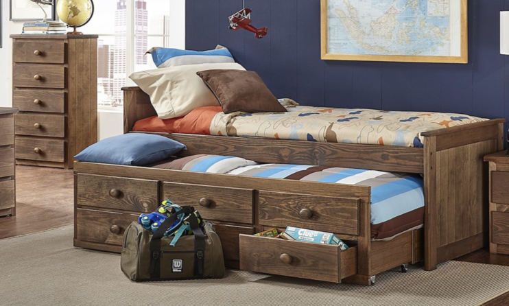 634 Twin Chestnut Captains Bed - ReeceFurniture.com