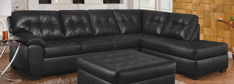 9568 Showtime Onyx Bonded Leather 2 Piece Sectional, Stationary Sectionals, Simmons, - ReeceFurniture.com - Free Local Pick Up: Frankenmuth, MI
