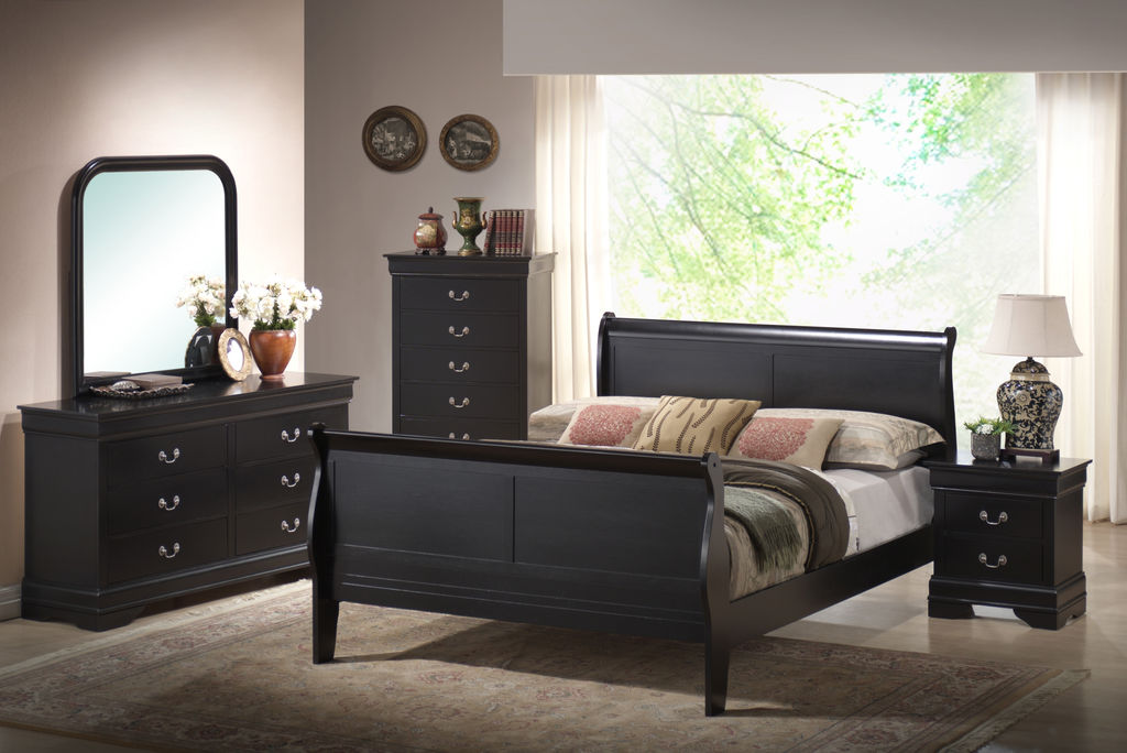 C5934A Black Louis Philippe Bedroom - ReeceFurniture.com